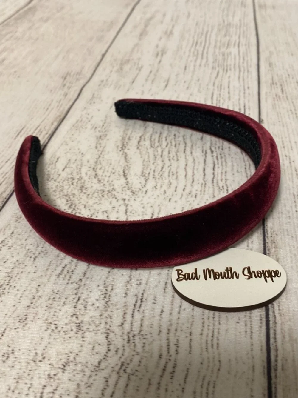 Vintage Ladies Girls Burgundy Red Velvet Headband